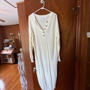 Elegant Cream Knit Dress